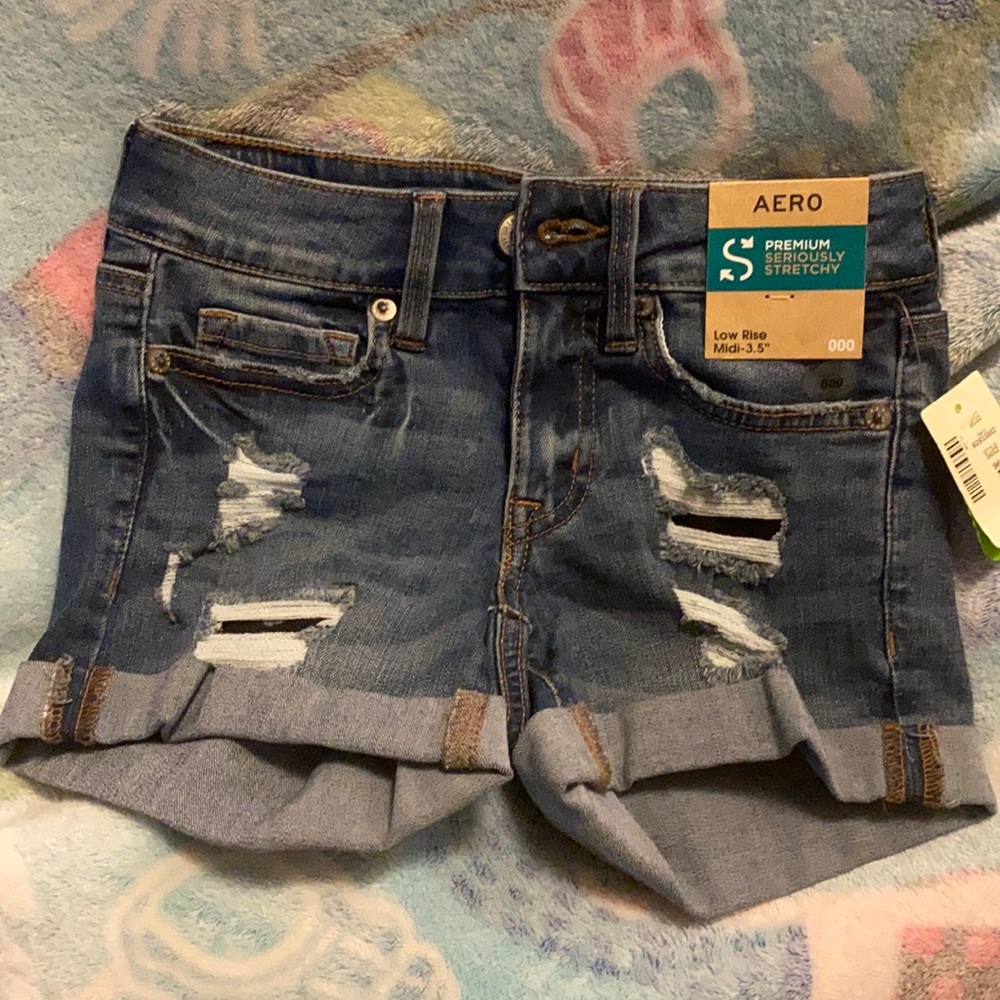 Size 000 Aeropostale Denim stretchy shorts